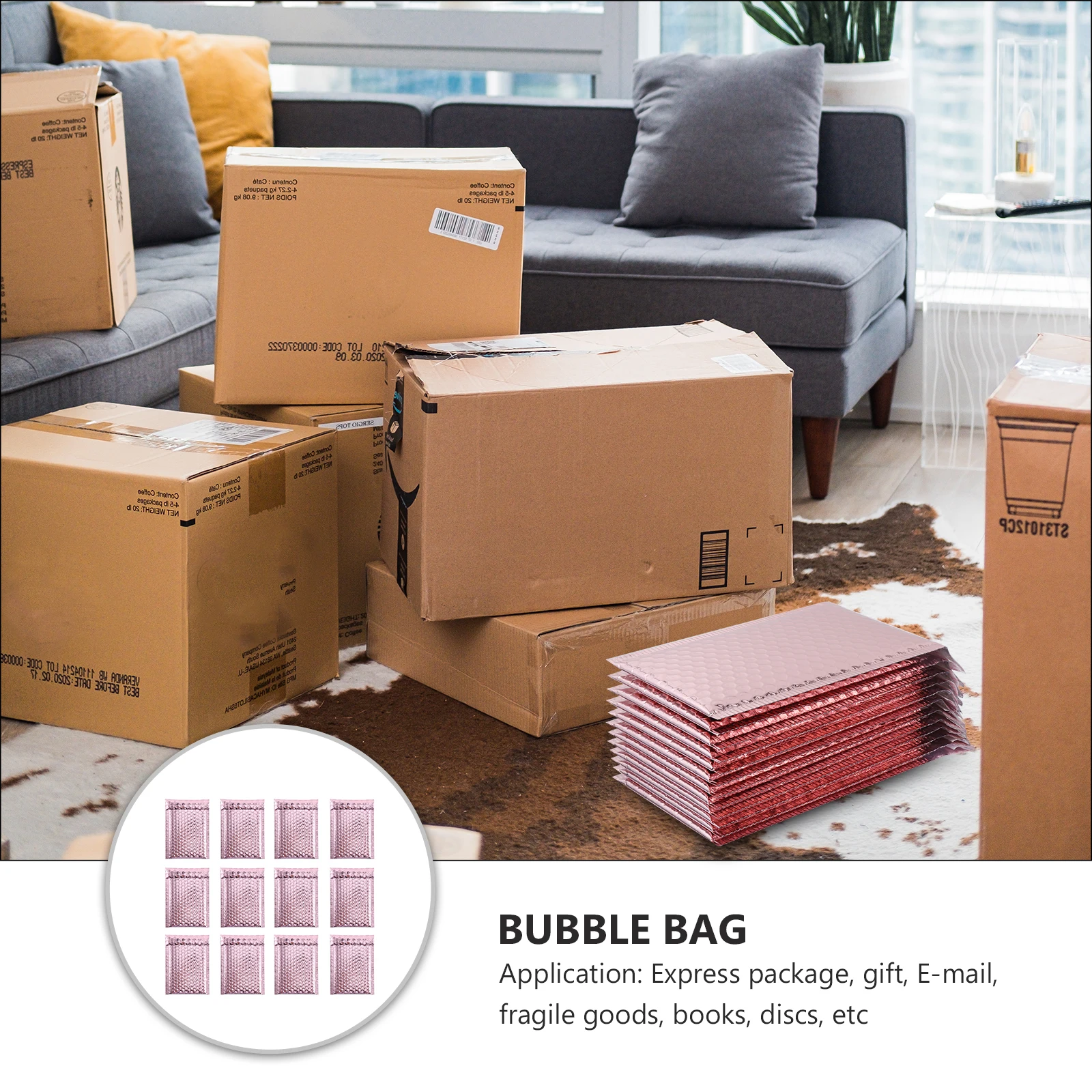 

12 Pcs Bubble Envelope Friendly Waterproof Lightweight Foam Padding Mailing Mailers Storage For Delicate Items Padded