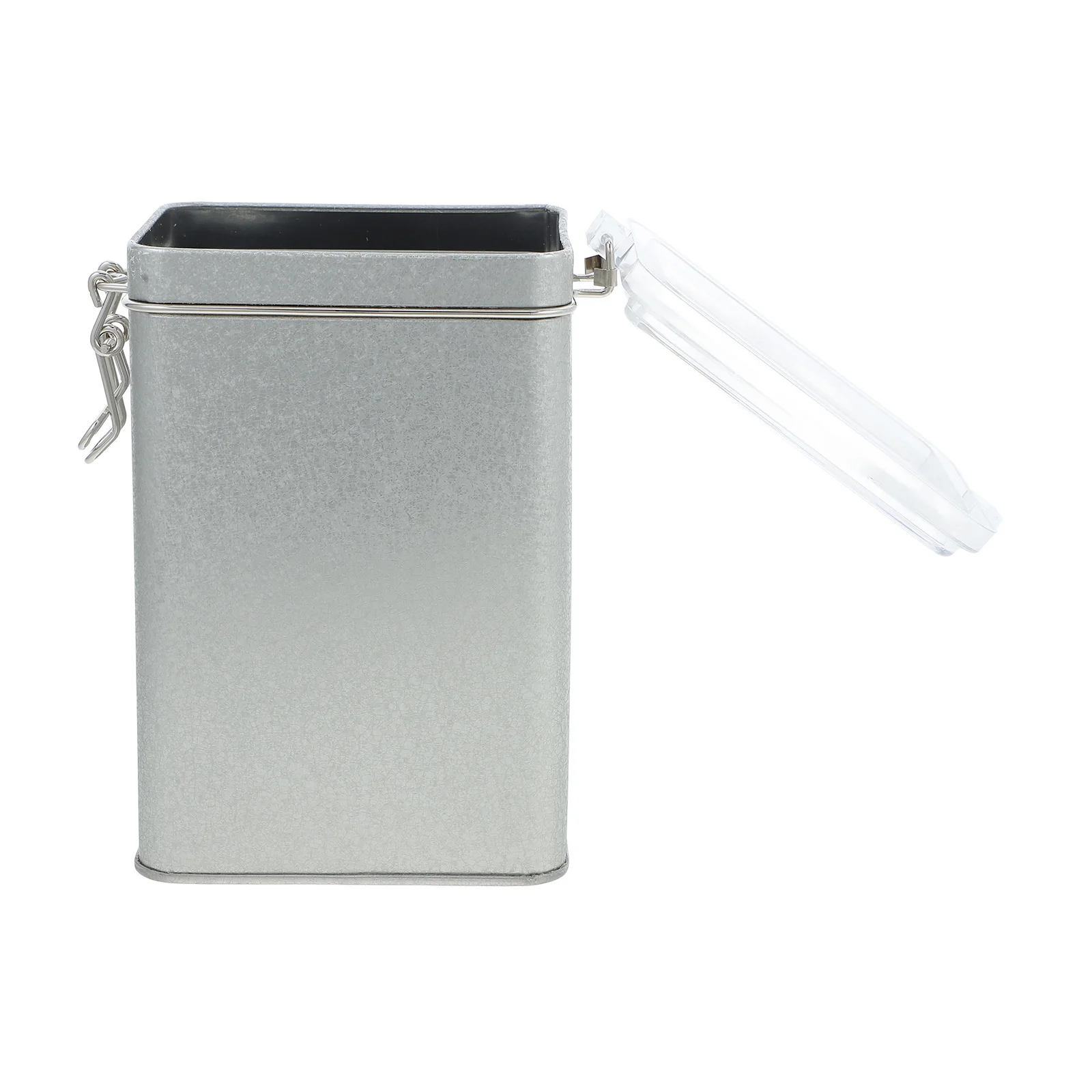 

1pcs Window Design Tin Canister Airtight Food Storage For Tea Coffee Beans Spices Candy Treats Metal Jar Kitchen Pantry