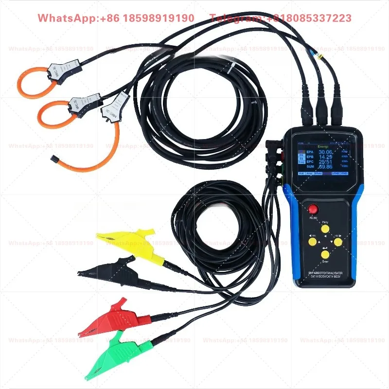 Rogowski Handheld Data Logger MEATROL ME435 Electric Energy Meter Three Phase Watt Meter