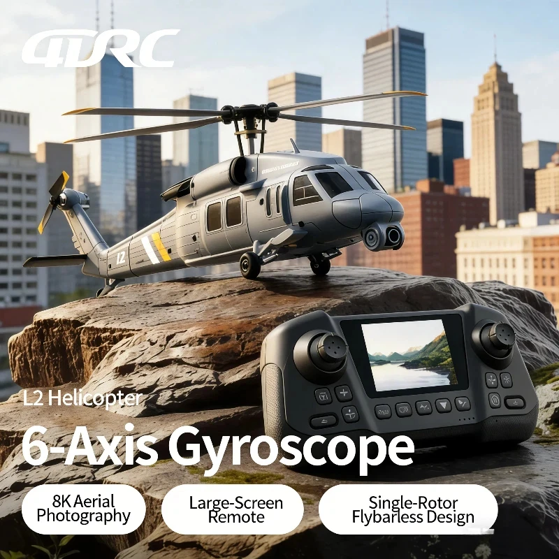 

Радиоуправляемый вертолет 4DRC L2 Apache с 8K аэрофотосъемкой, 6-осевым гироскопом, безфлайбарной конструкцией и встроенным экраном