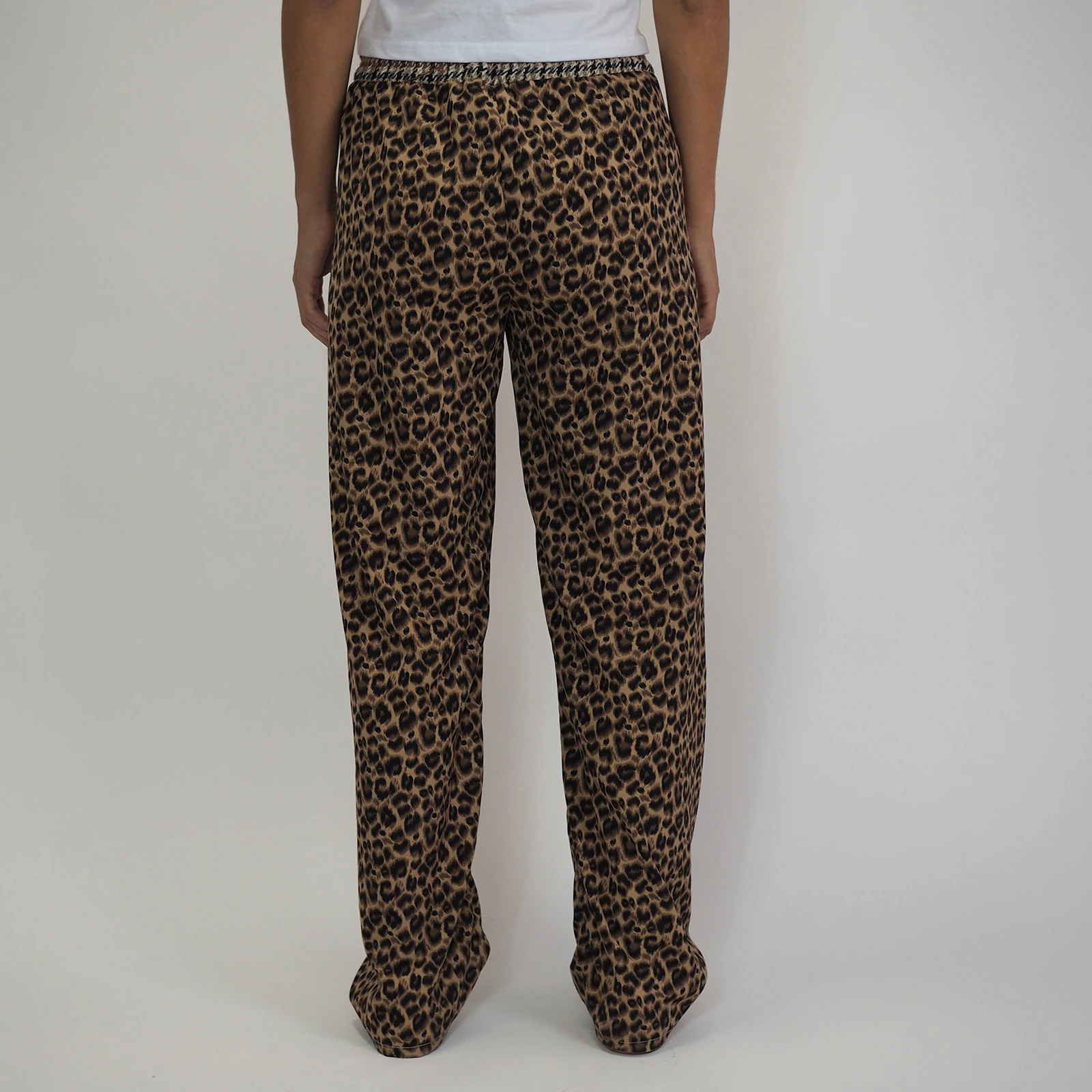 Leopard Print Aesthetic Straight Pants for Women Vintage Baggy y2k High Waist Casual Wide Leg Pants Trousers Fashion Streetwear