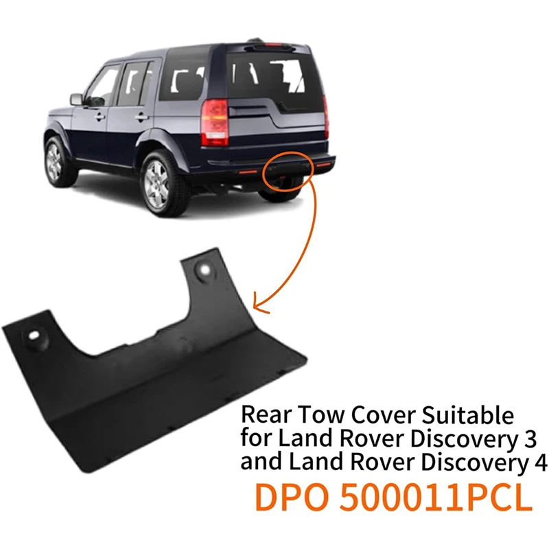 Cubierta de enganche de remolque de parachoques trasero para Land Rover Discovery 3 y Land Rover Discovery 4 DPO500011PCL, dos accesorios de cubierta trasera