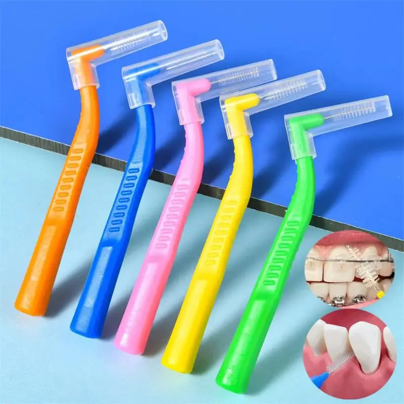 Set Of 10 Interdental Brushes For Braces Dental Picks L-Shaped Interdental Brushes For Oral Hygiene