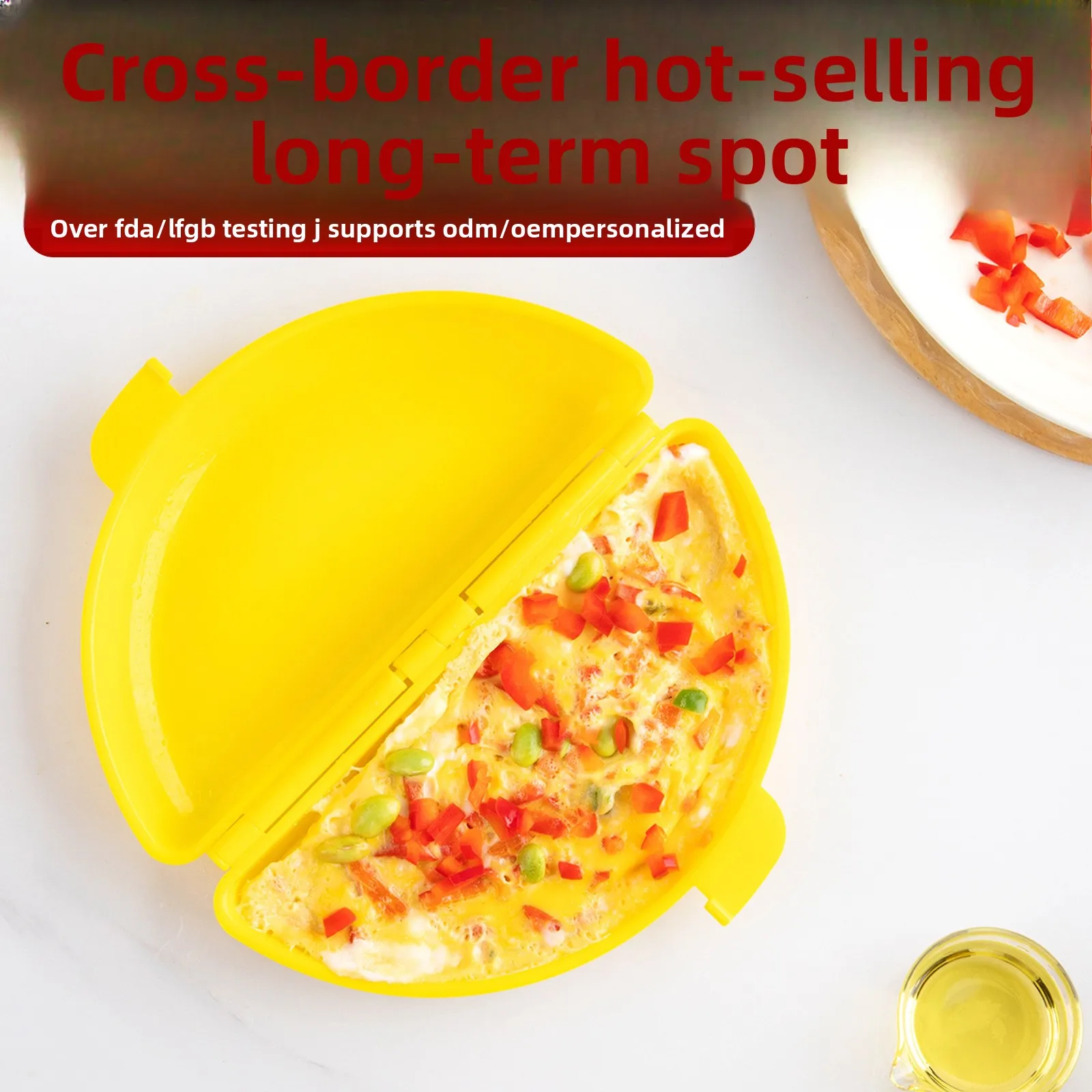 Spot-Molde para tortilla para el hogar, horno microondas de plástico, vaporizador de huevos, Semicircular, carne frita, tortilla, huevo, caja de arroz