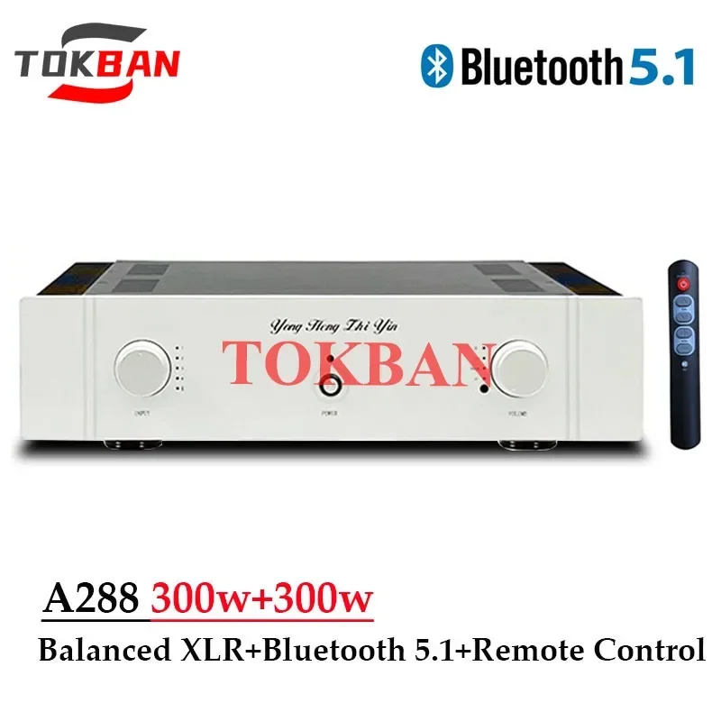 Tokban A288 Class A Power Amplifier 300w*2 High Power Control Balanced XLR Bluetooth 5.1 Integrated HIFI Amplifier Audio