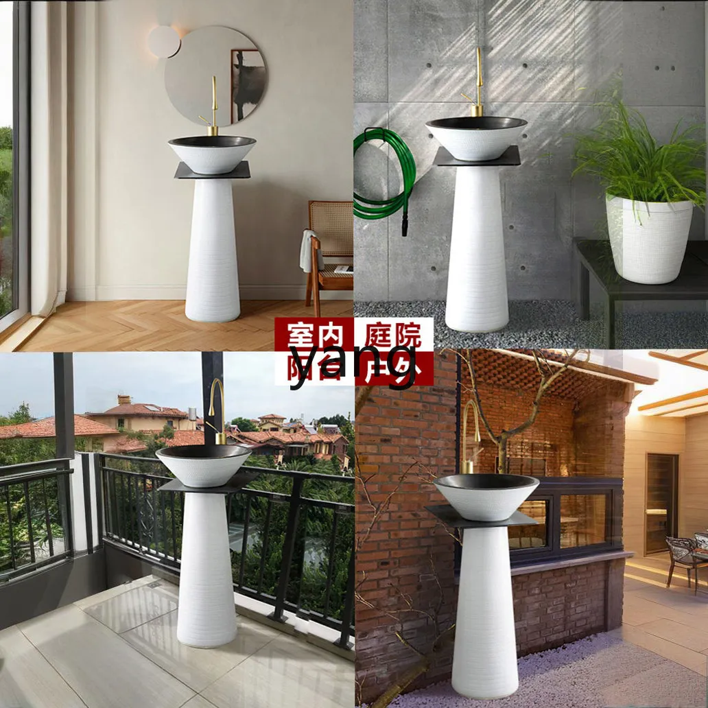 LH retro column wash basin outdoor courtyard balcony wash basin floor type