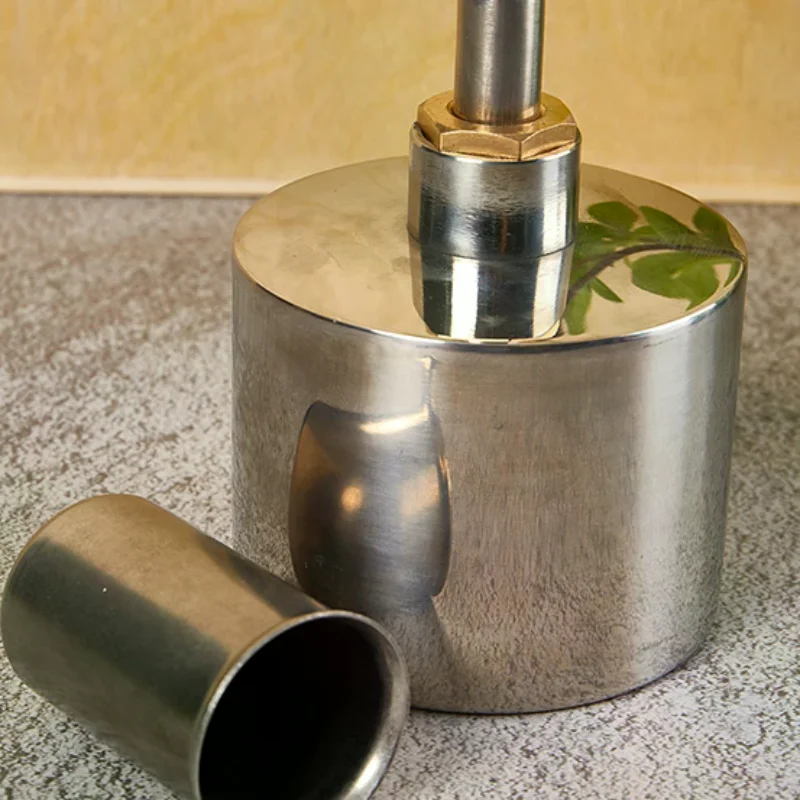 200ml Stainless Steel+Brass Alcohol Burner Biology Chemistry Dental Lab Lamp With Wick Leather Craft Work Heating Tool Safe