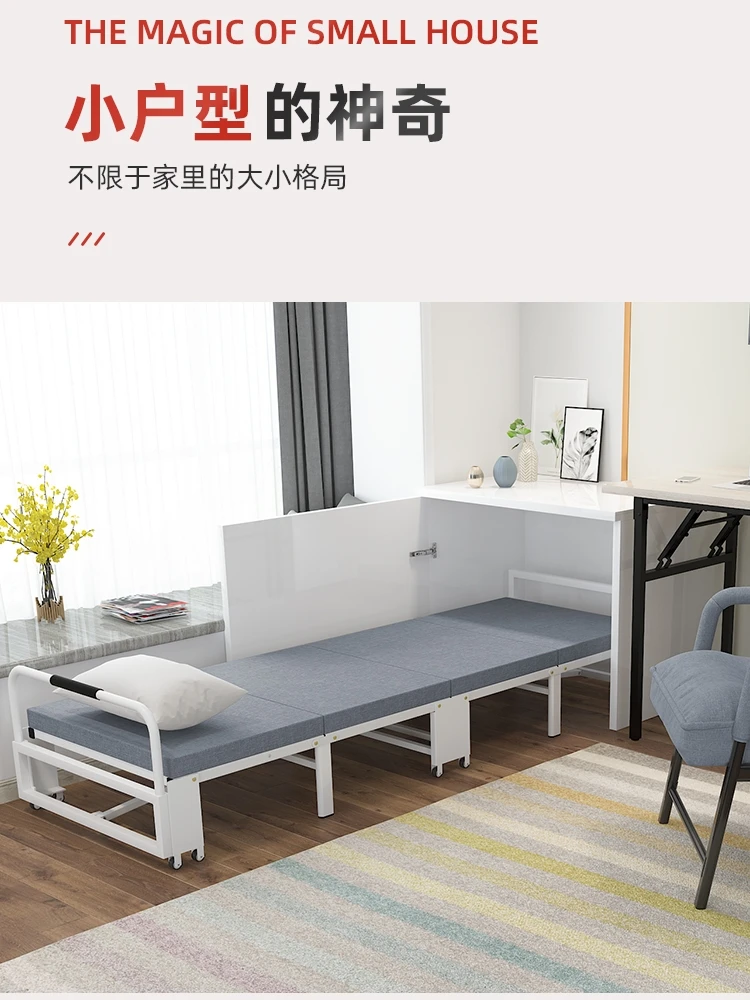 Invisible bed in study, small unit type desk cabinet, integrated nap folding bed