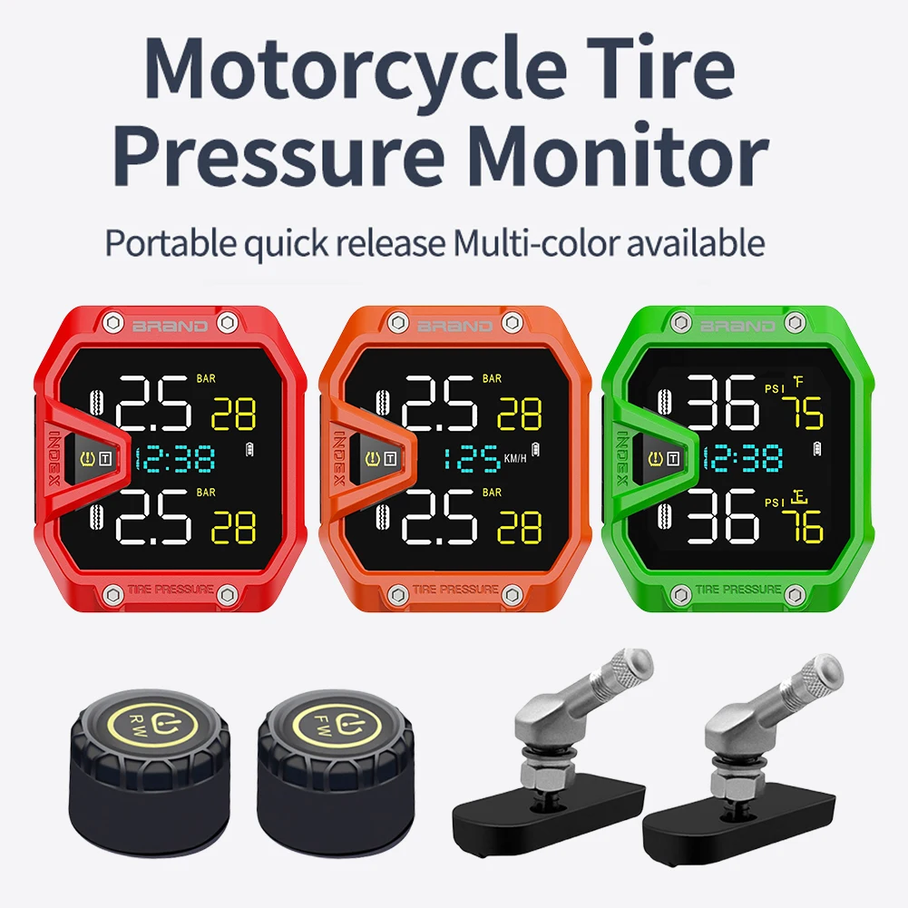 Rilevatore di pressione dei pneumatici wireless TPMS resistente al calore per moto IP65 Monitor di pressione dei pneumatici in tempo reale impermeabile per strumento di emergenza
