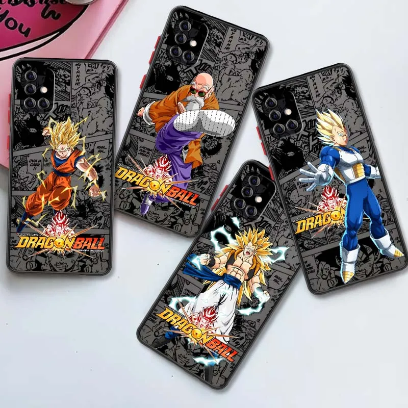 

Senior Dragon Ball Anime For Samsung A73 A72 A71 A55 A54 A53 A52 A51 A35 A25 A15 A14 5G Frosted Translucent Phone Case