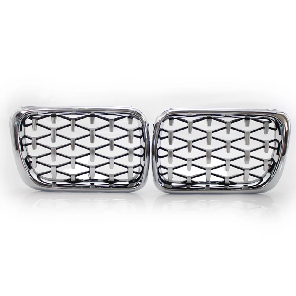 Car Front Grille Diamond Meteor Style Chrome ABS Grill For BMW 3 Series E36 M3 1997 1998 1999