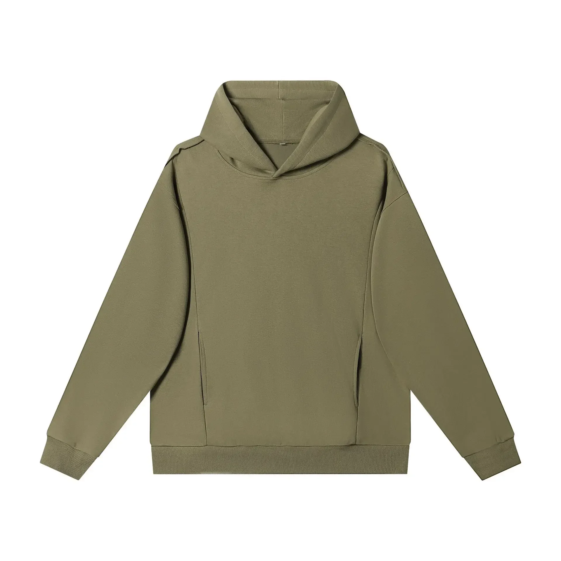

LIBIELIY Men's New Hooded Sweatshirt For Autumn And Winter. American Trendy Brand Solid Color Simple Sweatshirt With Side Pocke