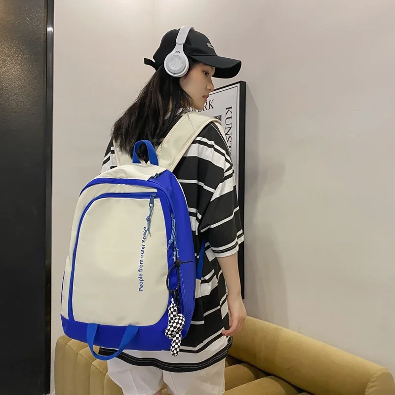 Bump color large capacity female simple schoolbag female college students campus backpack soft backpack