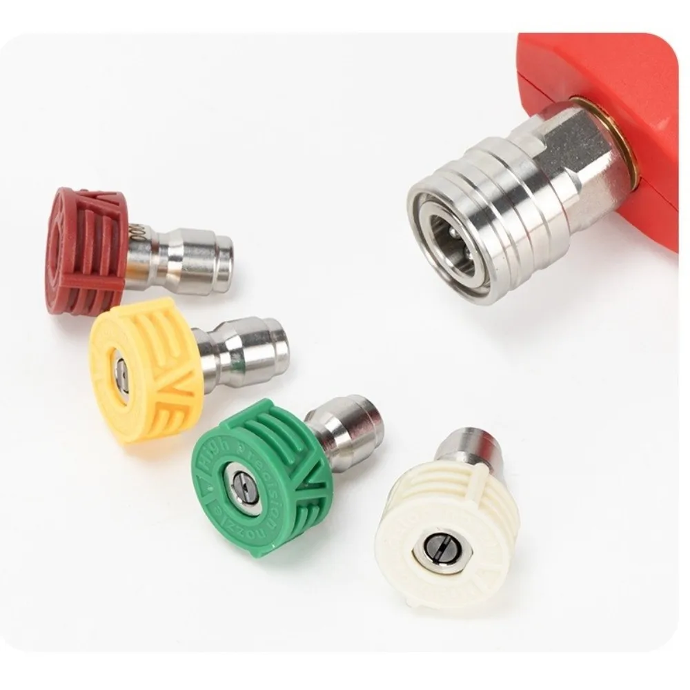 Rotating Nozzle 1/4'' Quick Connect 0 15 25 40Degree Rotary Spray Jet Tip Stainless Steel Spray Head for Car Cleaning