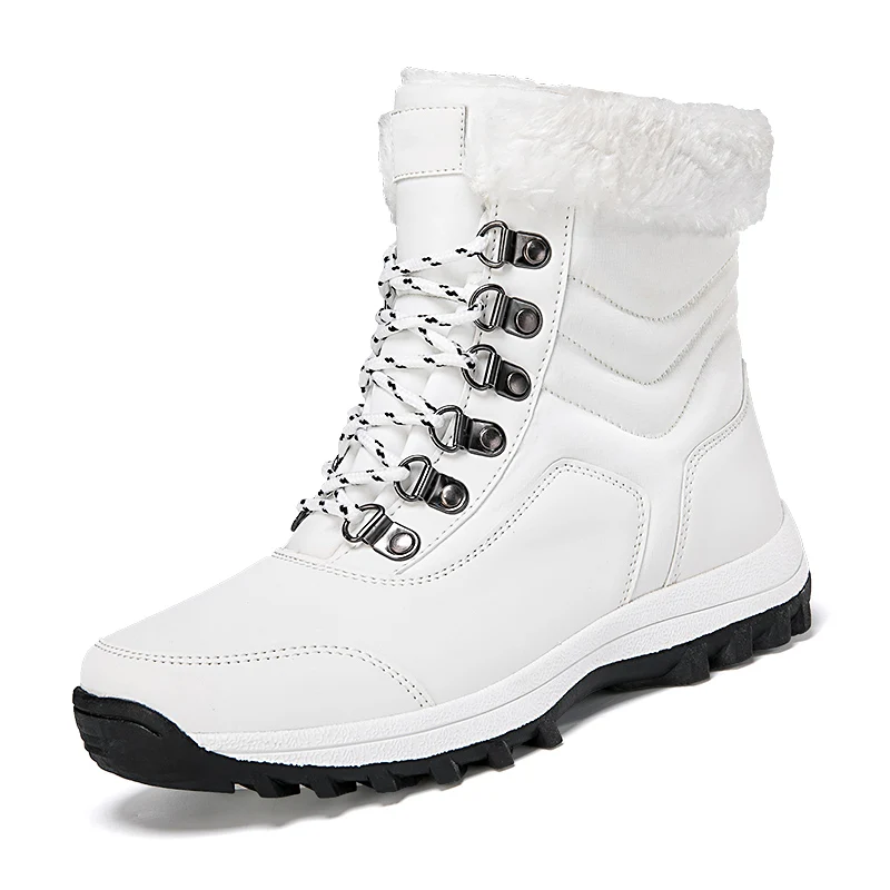 Women'S Snow Boots Winter Warm Cotton Boots With Wool Thickening Waterproof Non-Slip Outdoor Ski Cotton Shoes Boots