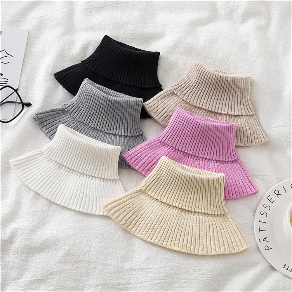 موضة وشاح للرقبة دافئ انفصال الياقة المدورة طوق عالية الرقبة طوق دفئا محبوك المرأة الرقبة أدفأ للإكسسوارات #3