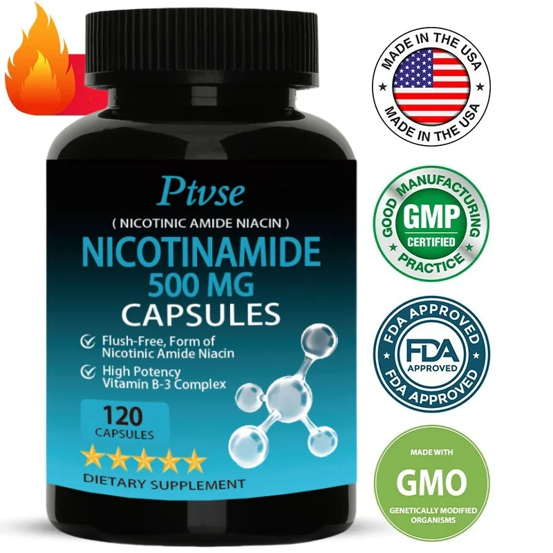 Ptvse Oral Vitamin B3 Nicotinamide Capsules Skin Cell Health Relieve Rough and Cracked Skin Support Skin Dull