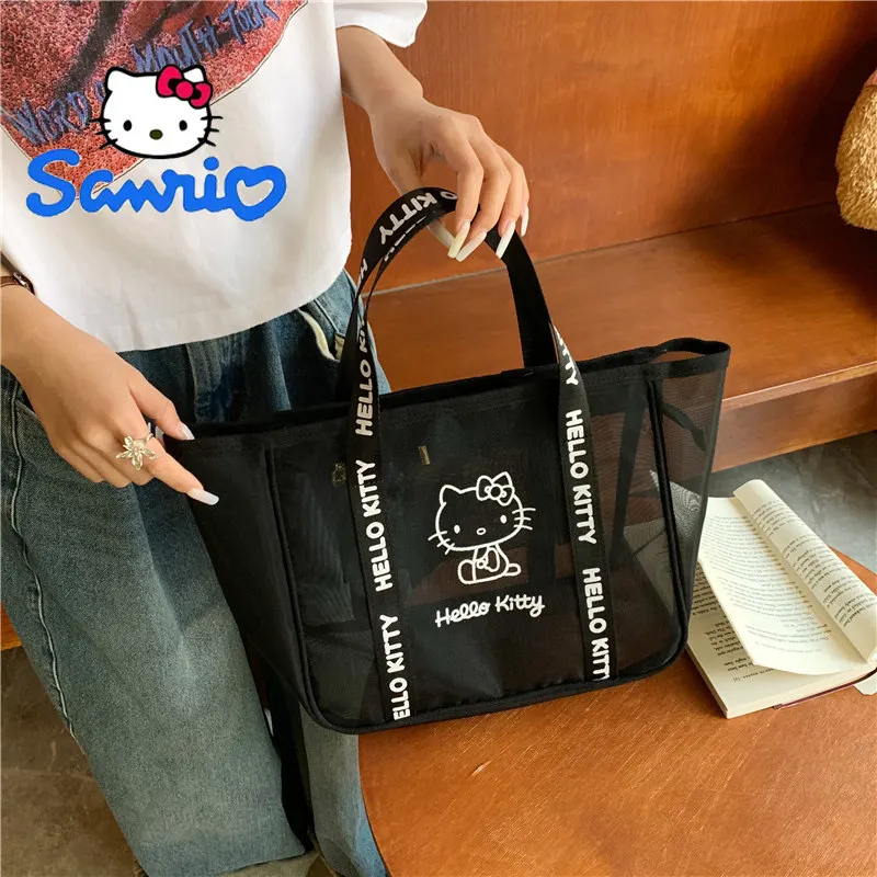 

Роскошная сумка-кошелек Hello Kitty для женщин и девушек, большая вместительная прозрачная сетчатая сумка-органайзер для косметики, дорожная косметичка