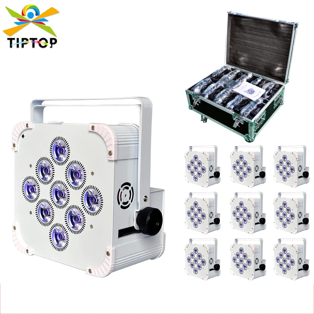 

10IN1 Flightcase Pack Aluminum Flat Led Par Light 9x18W RGBWAP 6IN1 Tyanshine True Power Cooling Fan IN Super Slim TP-B0918A