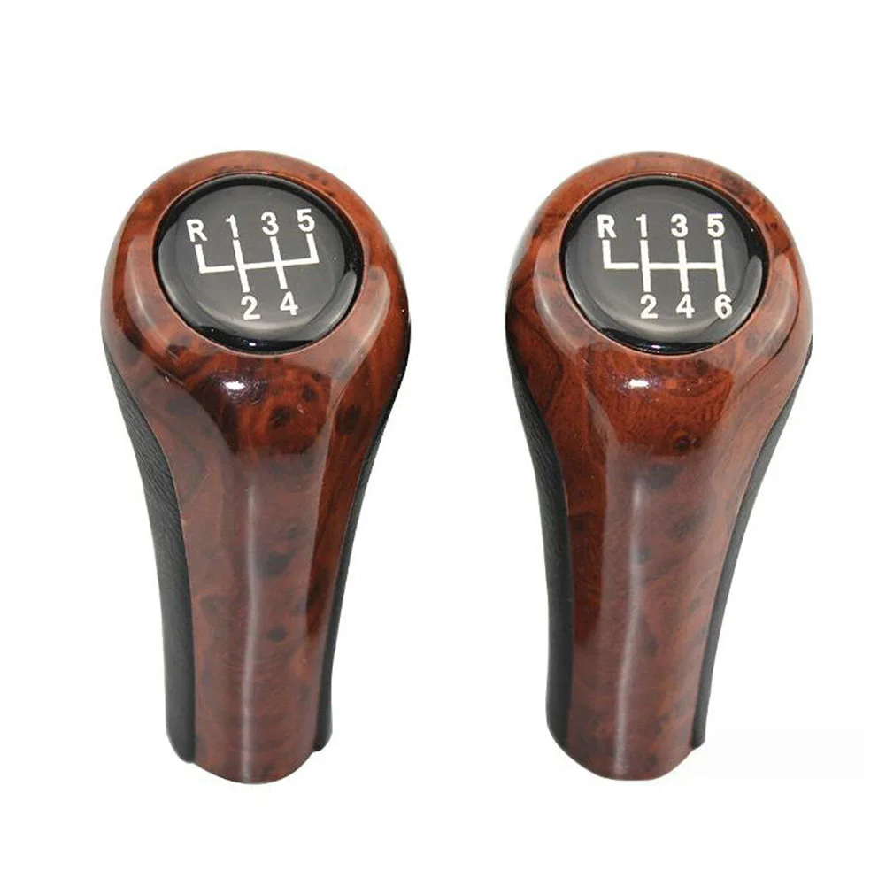 5/6 Speed Gear Shift Knob Wood Grain Leather For BMW E30 E36 E46 E39 E34 Z3 E53 Interior Replacement Parts Gear Shift Knob