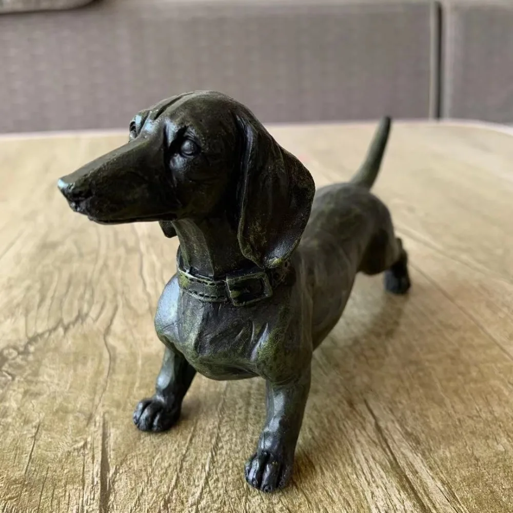 Halloween Gardening Courtyard Decoration Resin Crafts Standing Long Dog Garden Decorations Home Decoration Dachshund Black Dog