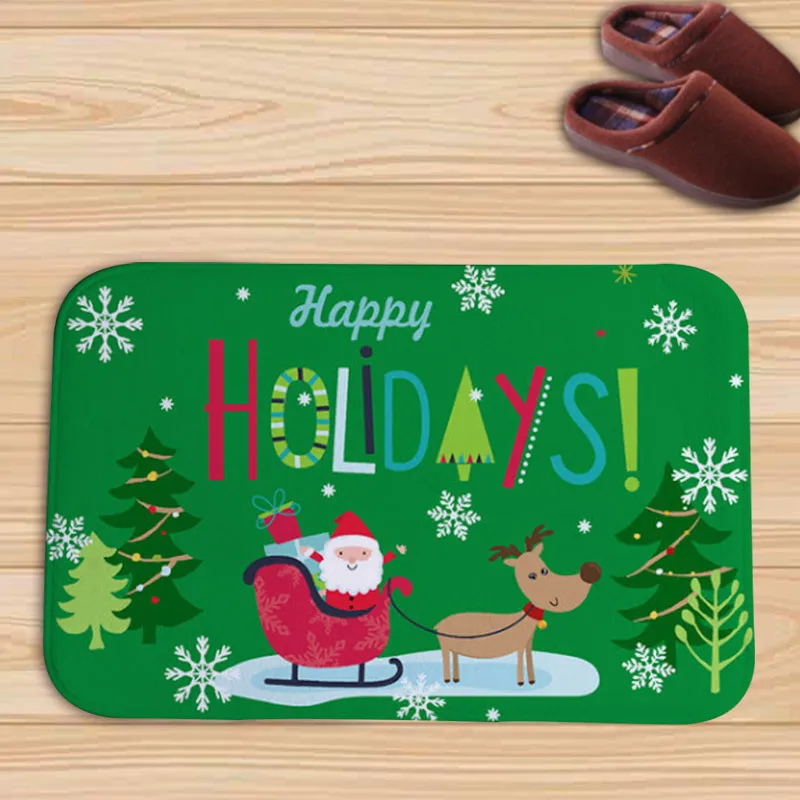VIKAMA's New Best-Selling Christmas Flannel Rug For Water-Absorbing Entrance, Bathroom, Kitchen And Home Decoration.