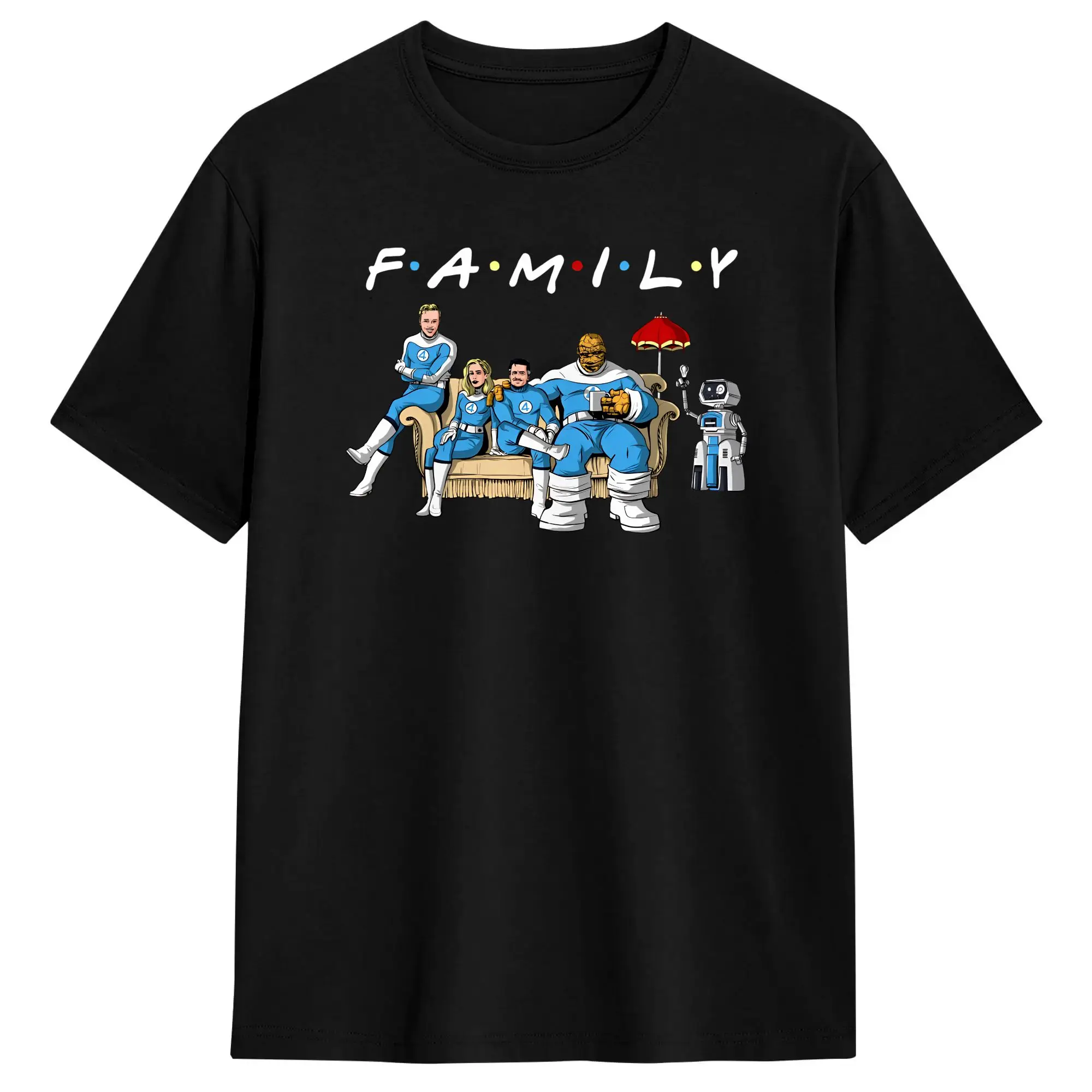 Printed Family The Fantastics Fours  First Steps Tshirt Men's O-neck Short Sleeve Top Tee  Cotton Summer Top Tee
