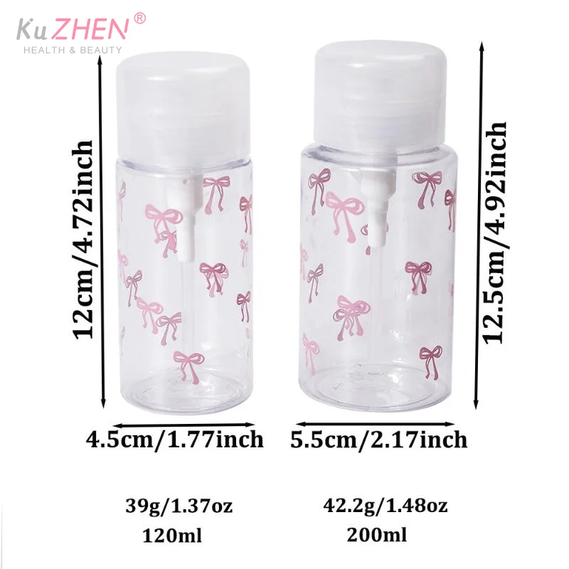 Kunststoff Bogen Herz Presse Pump Flasche Nachfüllbare Spender Flaschen Leere Flasche Zubehör Reinigung Öl Nagellack Entferner