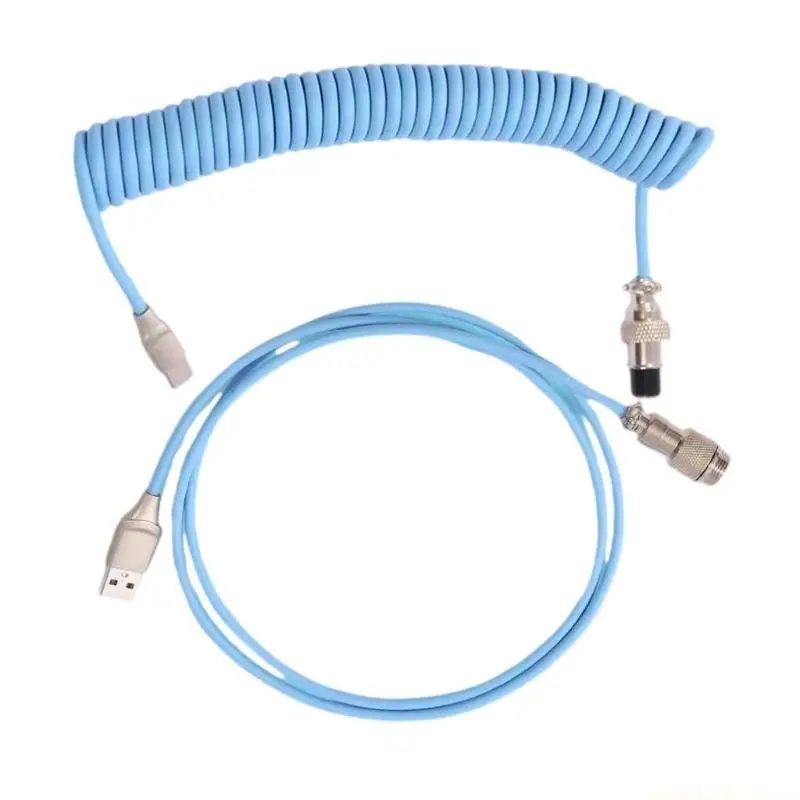 Type C USB Cable Mechanical Keyboards Coiled Cable Wire Mechanical Keyboards Aviators Desktop Computer Aviation Connectors