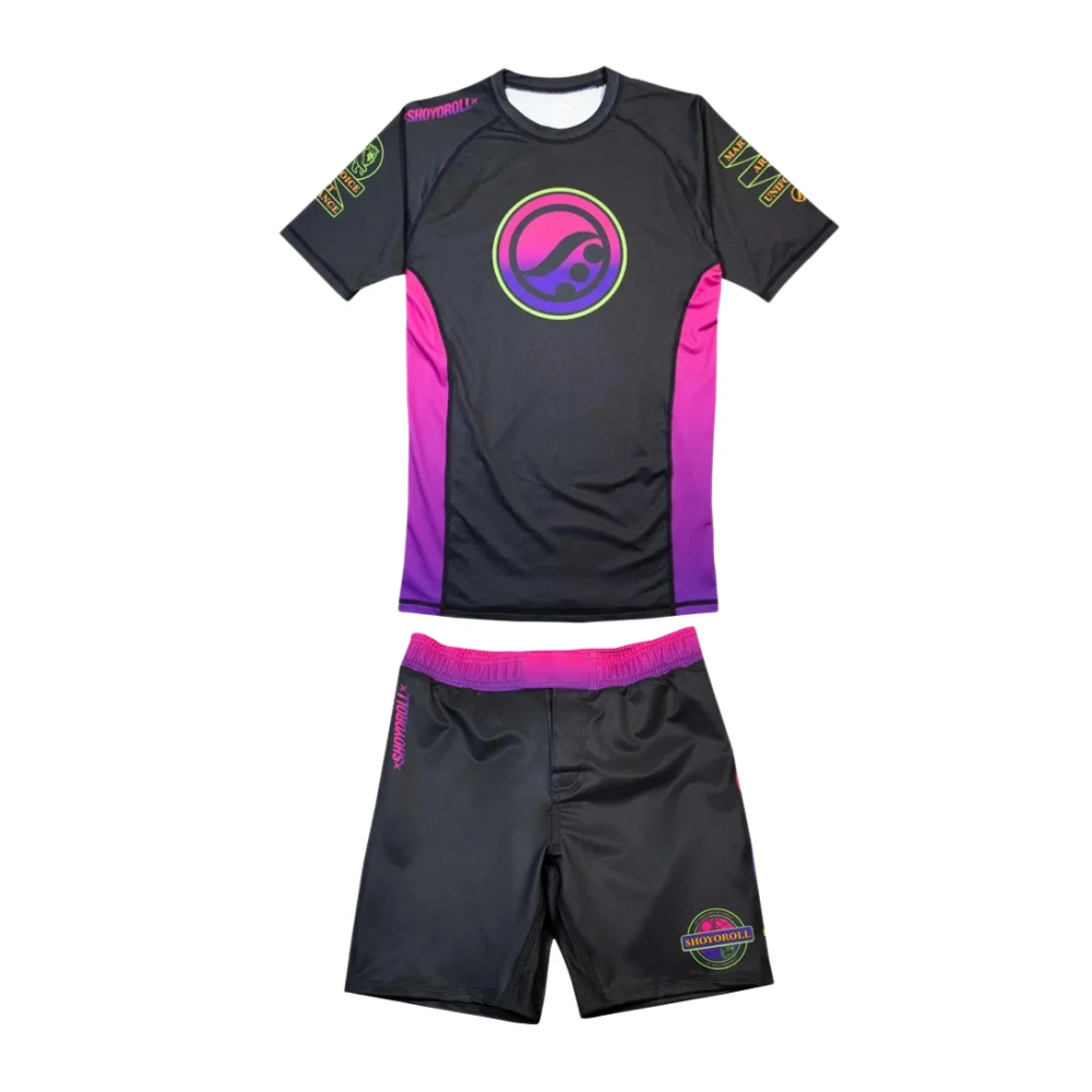 

Summer Premium Men's T-Shirt Set BJJ No Gi training Set Rash Guard & Fight Shorts Set Breathable Moisture-wicking Quick-drying