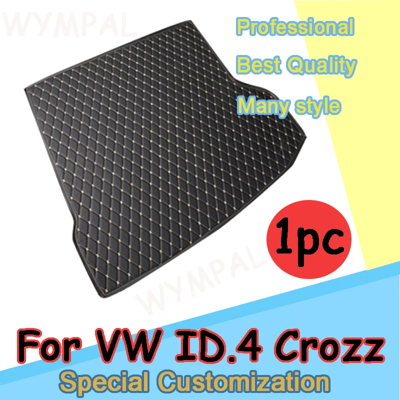 Car Mats For VW Volkswagen ID.4 Crozz 2020 2021 2022 2023 Leather Mat Car Trunk Mat Organizador Maletero Coche Car Accessories