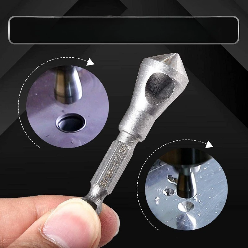 

3 шт., набор сверл с зенковкой для дерева и металла, сверло для снятия заусенцев, резак с коническими отверстиями, высокоскоростная сталь, зенковки для снятия заусенцев