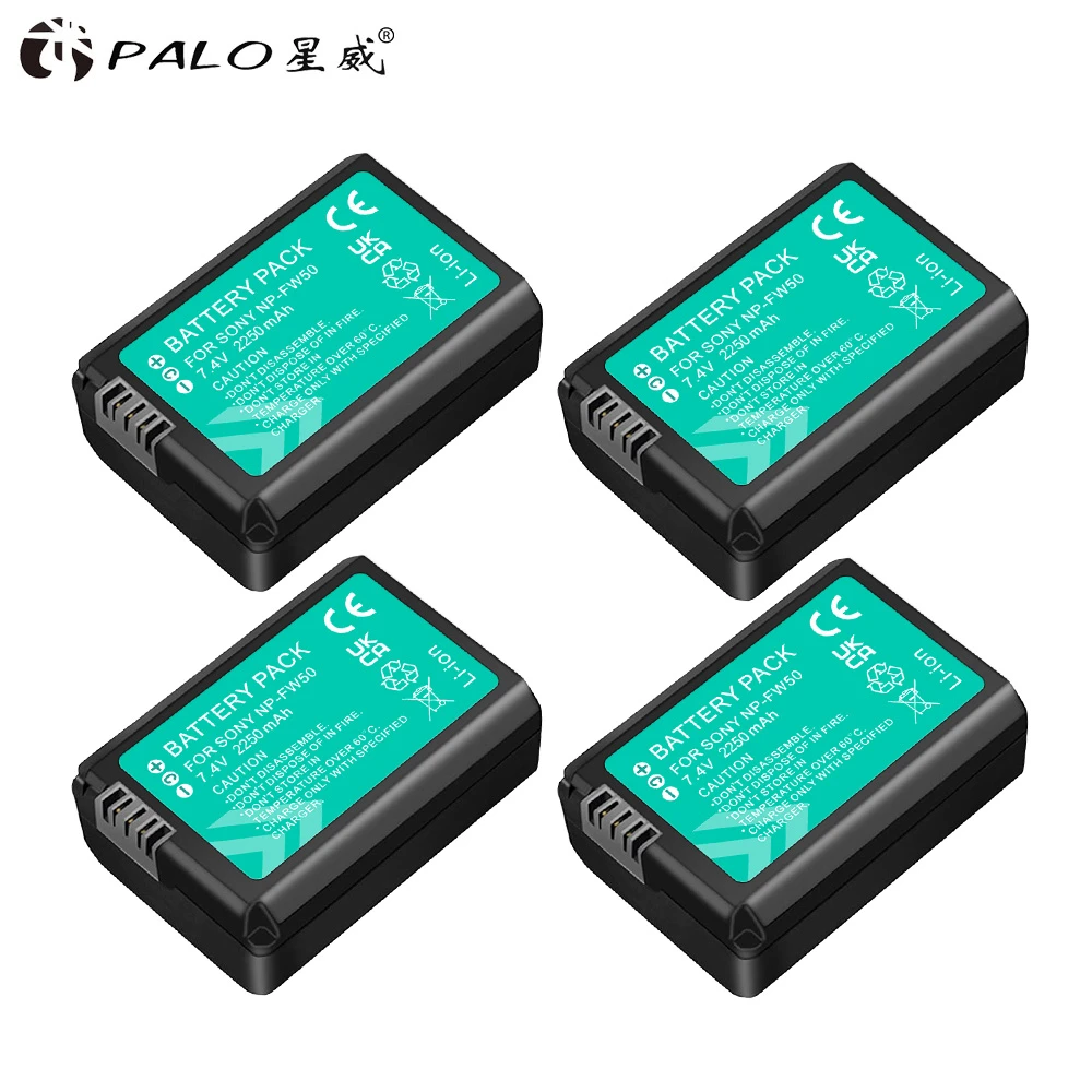 Palo 4pcs NP-FW50 lithium Battery Pack NP FW50 Digital Camera Battery for Sony a33 a35 a37 A55 SLT-A33 SLT A35 A37 a37K A37M A55