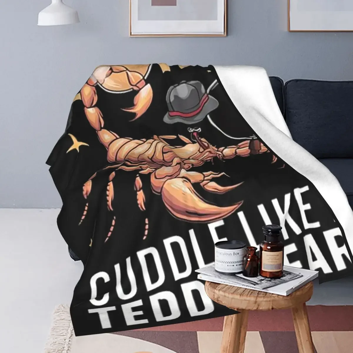 Sting Like A Scorpio, Cuddle Like A Teddy Bear Blanket Soft Warm Flannel Throw Blanket Plush for Bed Living room Home Sofa