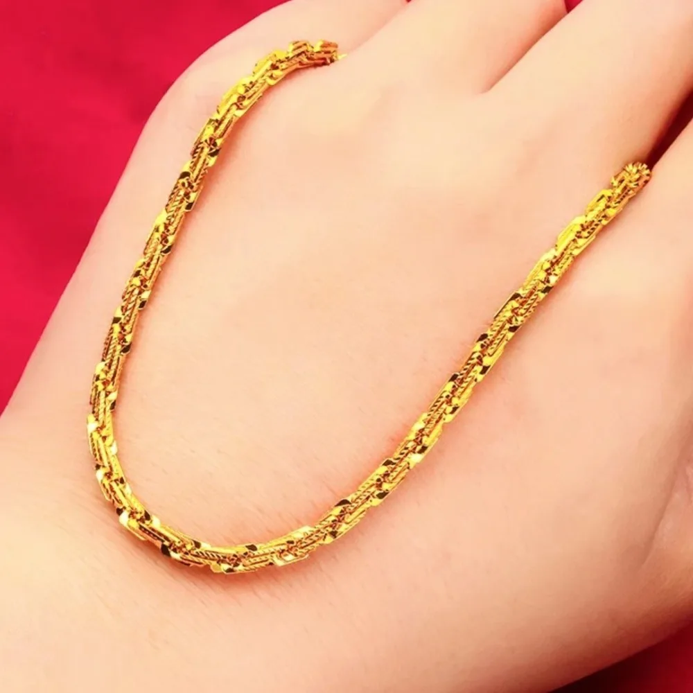 Collarbone chain female simple light luxury small all kinds of senior sense9999gold