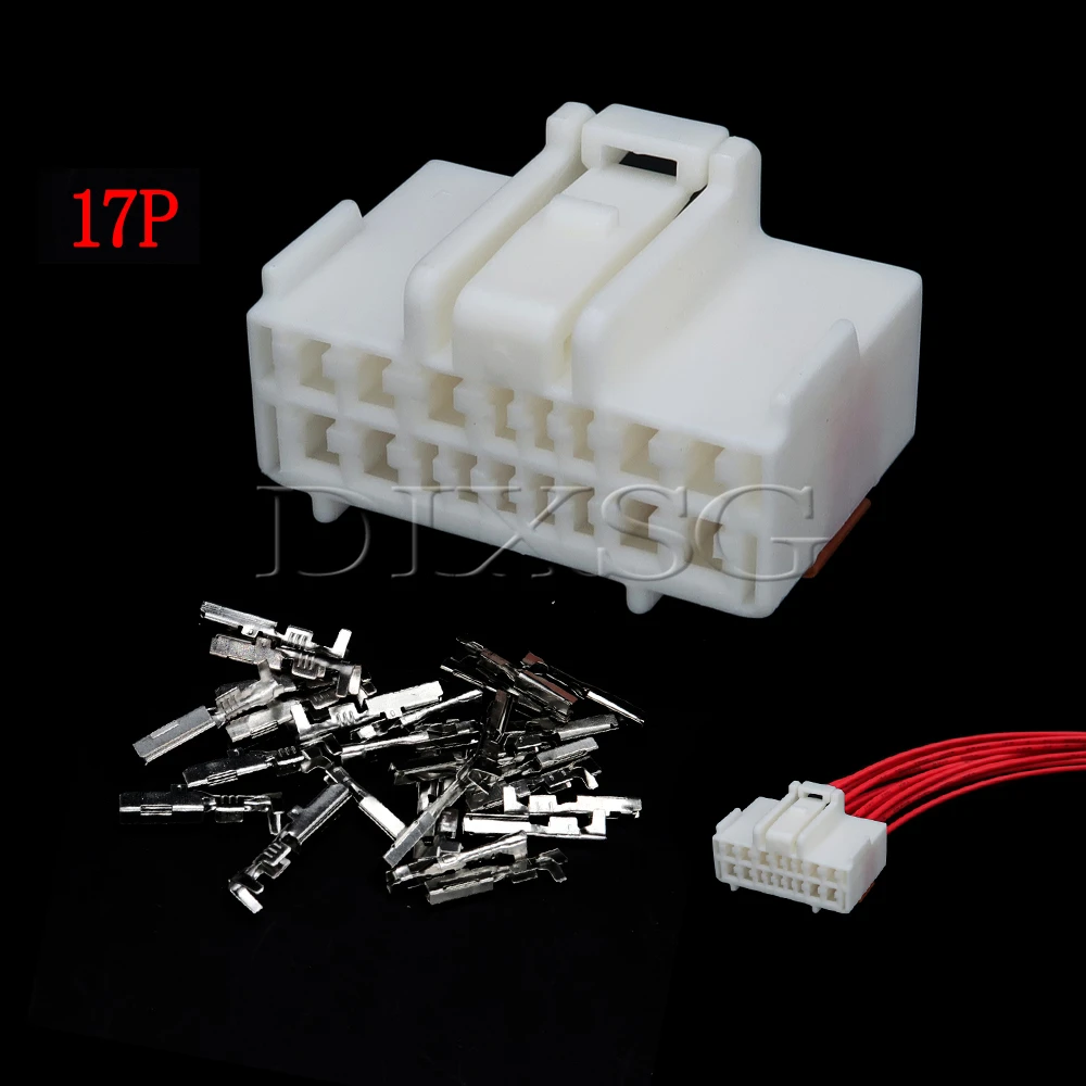 1 Set 17 Pin 6098-1998 8100-2514 Car Headlight Wire Harness Composite Connector Auto Plastic Housing Plug