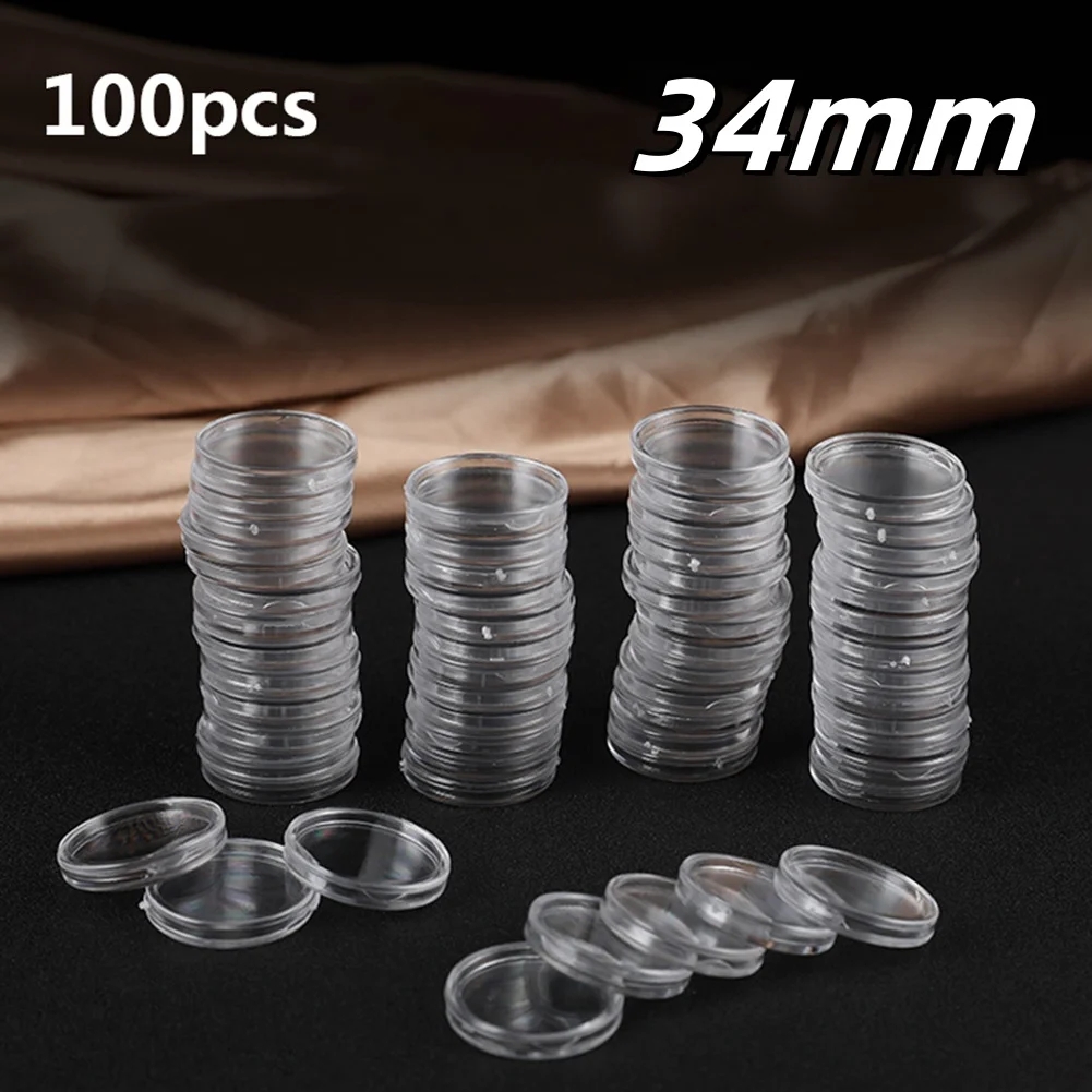 100 Stück 16-40mm transparente runde Münz aufbewahrung sbox Kapseln Sammlung Münz halter Behälter Münz kapsel etui liefert Geschenke münzkapseln münzen aufbewahrung münzen aufbewahrung