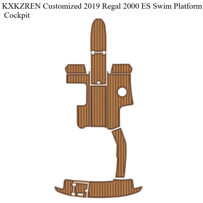 KXKZREN Custom 2019 Regal 2000 ES Swim Platform Cockpit for Yacht Boat Decking Sheet Mat Self-adhesive Faux Teak Flooring Pad