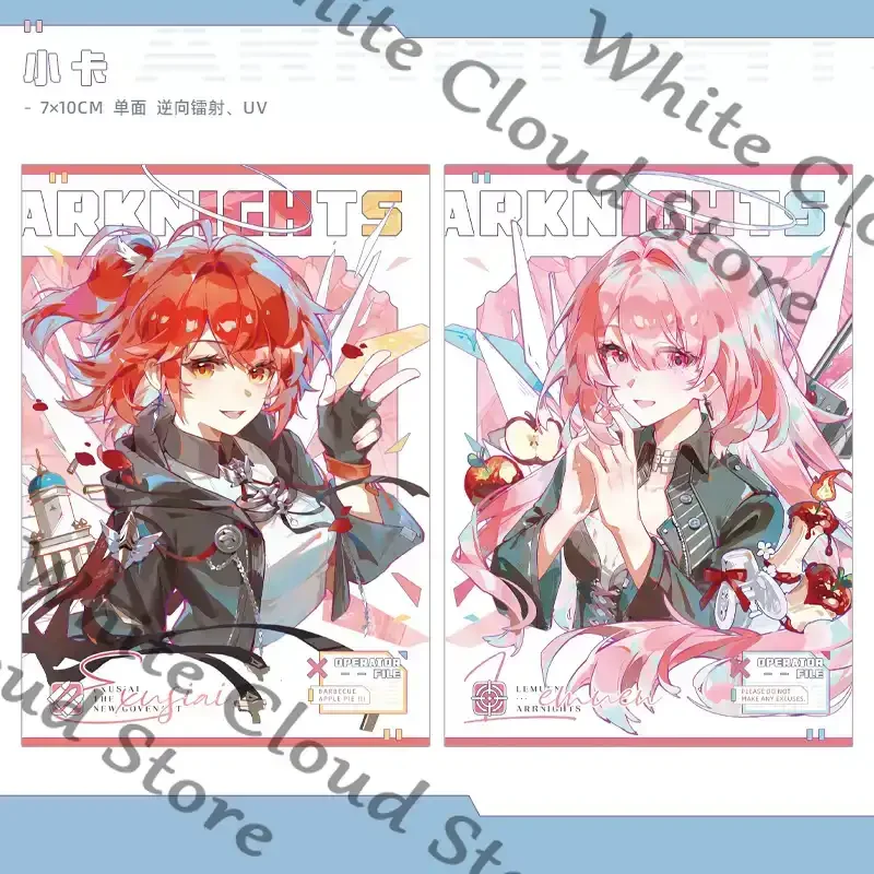 Game Arknights Lemuen Exusiai The New Covenant Cosplay Cartoon Doujin Merchandise Badge Small Card Laser Ticket Gift Collection