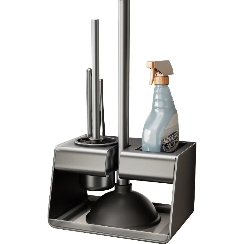 

Toilet Brush Storage Rack Household Bathroom Wall Mounted Toilet Specific Brush Toilet Plunger Cleaning Set