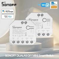 SONOFF DUALR3 Dual Relay Module 2 Gang DIY MINI Smart Switch With Power Metering Control Support EWeLink Alexa Google Assistant