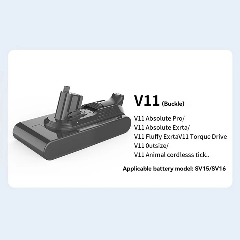 Reemplace el adaptador de batería V11 4Ah 25,2 V para Dyson V11 Absolute Pro/Exrta/Torque Drive/Outsize/Animal inalámbrico Tick
