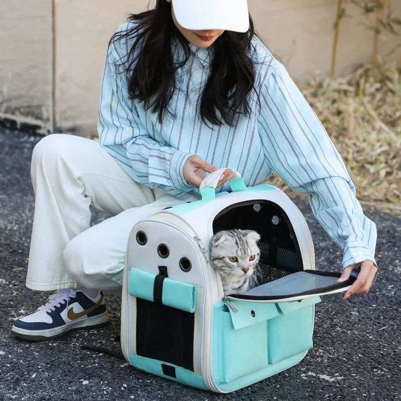 

Cat bag going out portable pet bag cat backpack large capacity going out transparent pet bag space capsule pet cat backpack