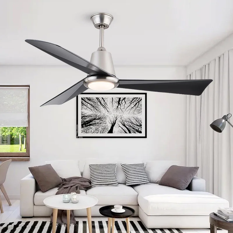 Modern LED Ceiling Fan with Light, 22W Ceiling Light, Low Floor Fan, ABS Fan Blades, High-Powered Silent Motor - Remote Control