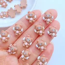 30pcs 3D Resin Nail Charms Cartoon animal Little Flying Bear Star Nail Parts Accessories Kawaii DIY Nail Art Decoration