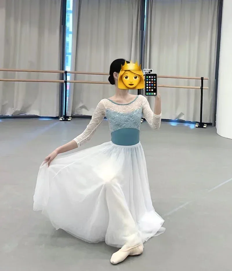 

Adult Ballet Dance Leotard High Quality Long Sleeve Practice Dancing Custome Elegant Gymnastics Ballet Coverall Women