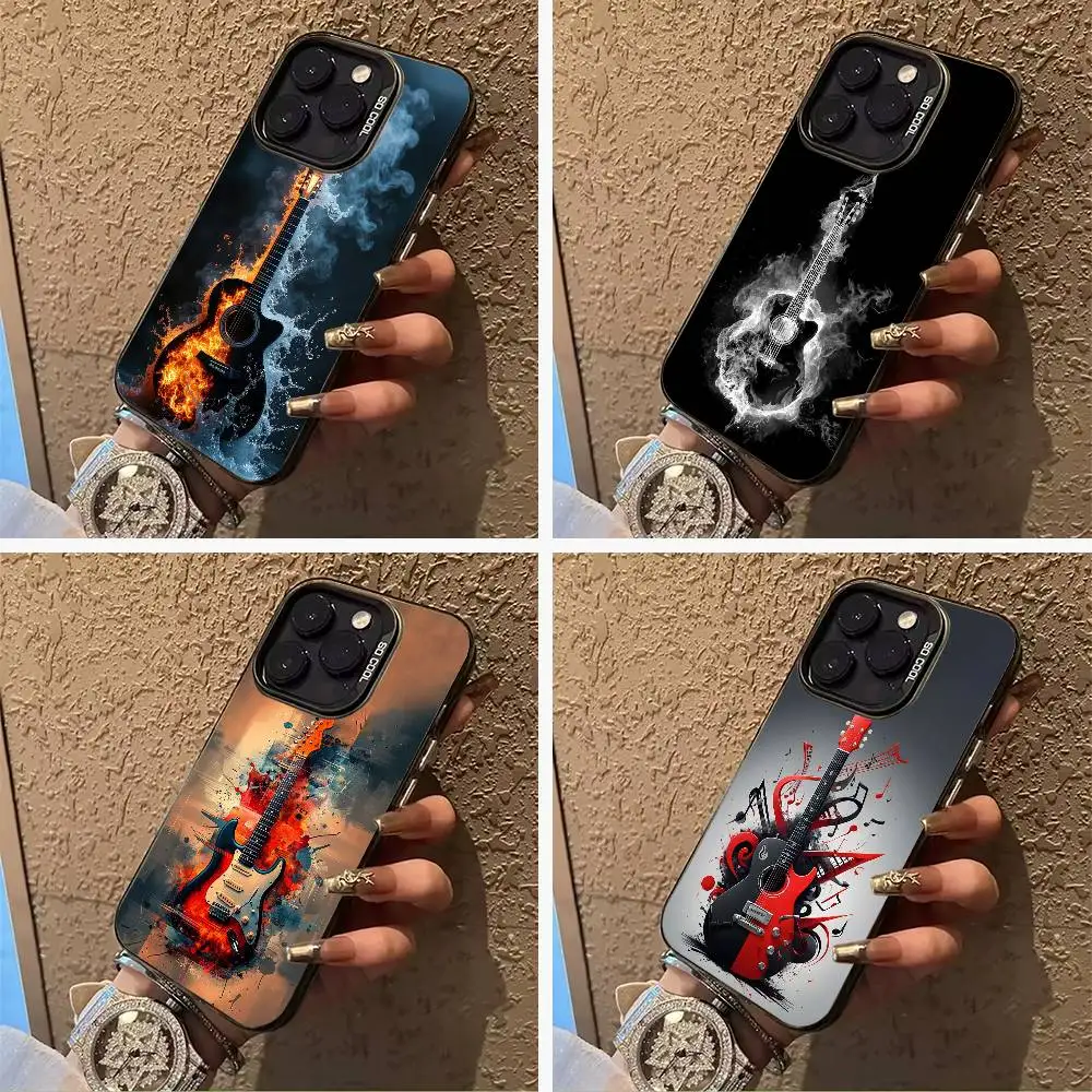 

E-electric guita Phone Case For iPhone 17,16,15,14,13,12,11 Plus Pro Max Colored Silver Phone Case