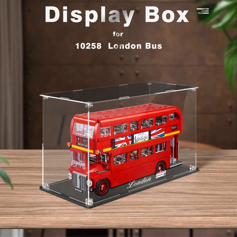 Display box for lego 10258 display case for London Bus building block dustproof clear showcase toy bricks storage box