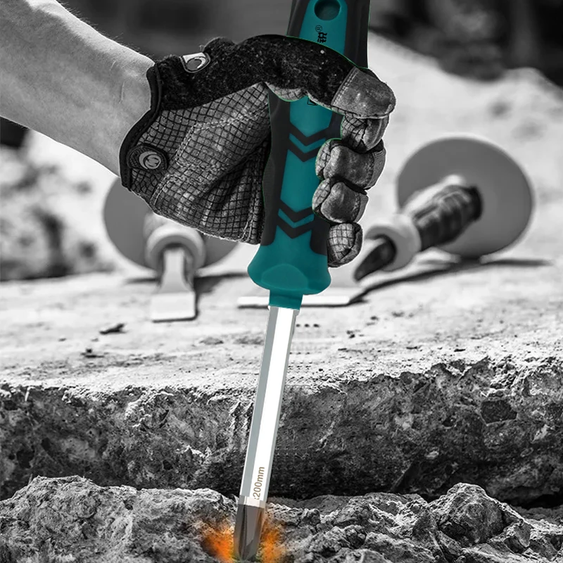 AMR 1pcs Phillip Screwdriver With Magnetism Slotted Screwdrivers 58HRC Chrome Vanadium Steel with Tap Function