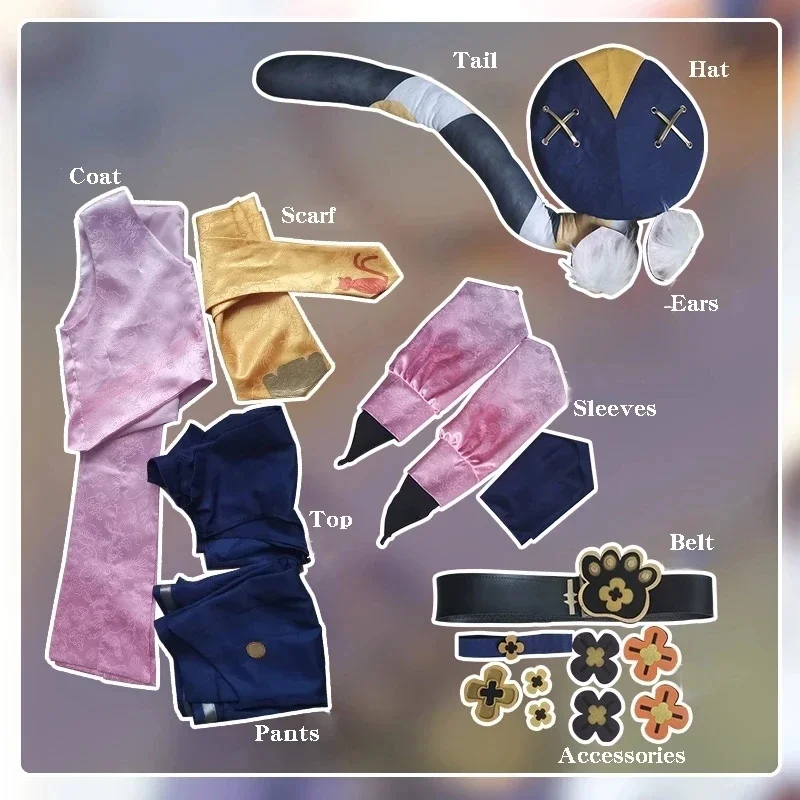 Disfraz de Cosplay de Genshin Impact Diona para mujer, traje de Anime, uniformes de vestido, pelucas cortas rosas, zapatos, botas para Halloween, 32cm